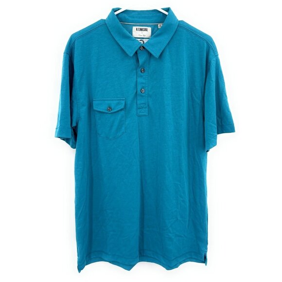 LinkSoul Tempus Fugit Blue NBC Golf Polo Shirt Luxury Mens Sz L - Picture 1 of 6